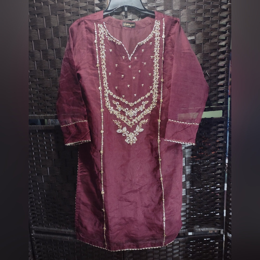Ambreen Red Kurta Dress Size M